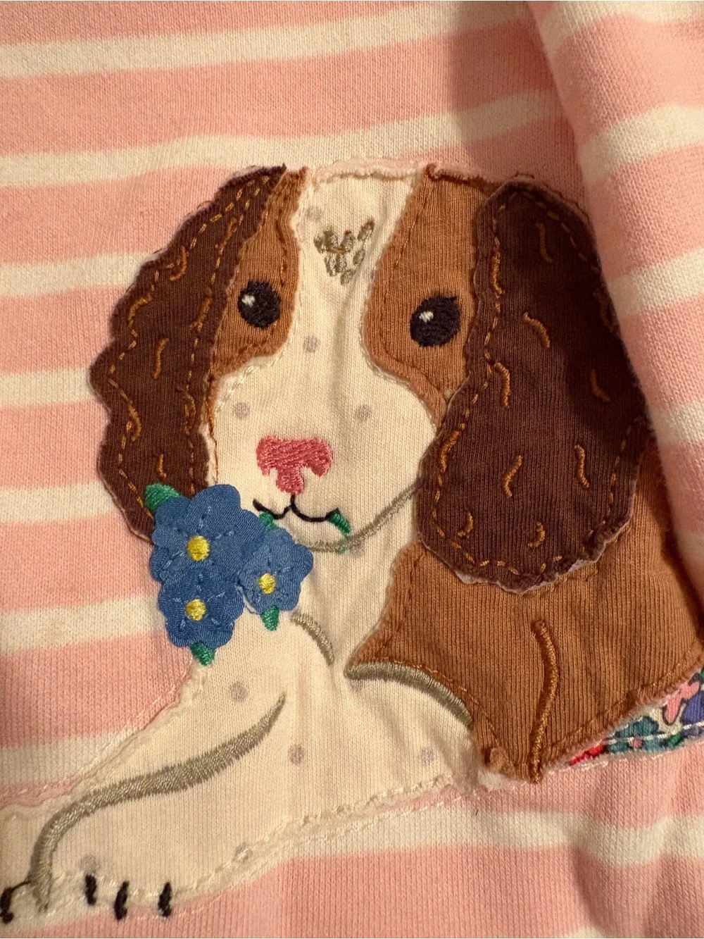Mini Boden Pink Sweatshirt Dress/Tunic with Puppies Graphic Detail size 2-3